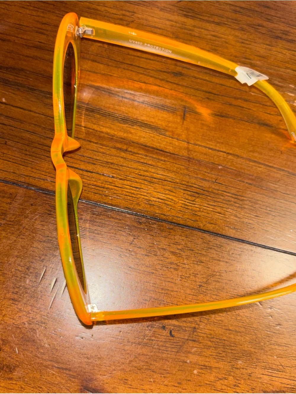 Orange Oval Retro Sunglasses - Picture 4 of 6